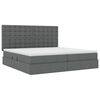 vidaXL Opbergbed met LED met matras Donkergrijs 200 x 200 cm Polyester