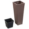 vidaXL Plantenbak verhoogd 30x30x80 cm poly rattan bruin