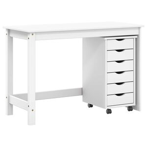 vidaXL Bureau en rollende kast set MOSS 2 st Wit