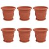 vidaXL Plantenpotten 6 pcs Baksteenrood &Oslash; 26 x 21.5 cm Kunststof