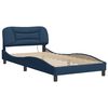 vidaXL Bedframe met LED zonder matras "Hvar" 100x200 cm stof blauw