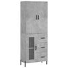 vidaXL Hoge kast 69,5x34x180 cm bewerkt hout betongrijs