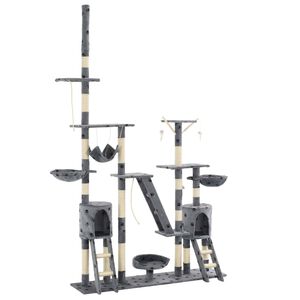 vidaXL Kattenpaal met sisal krabpalen 230-250 cm pootafdrukken grijs