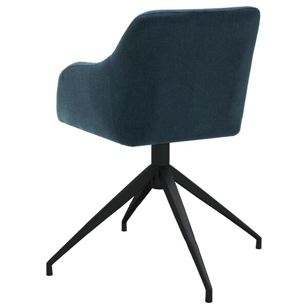 vidaXL Eetkamerstoelen draaibaar 6 st stof blauw