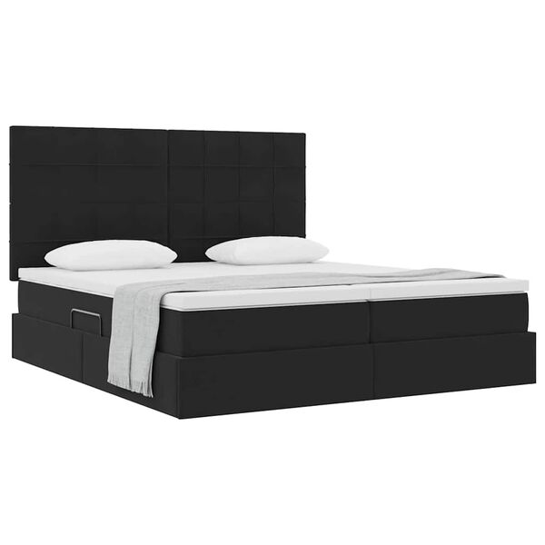 vidaXL Opslag bed met matras met hoofdeinde Zwart 180 x 200 cm Fluweel