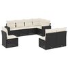 vidaXL 8-delige Loungeset met kussens poly rattan zwart