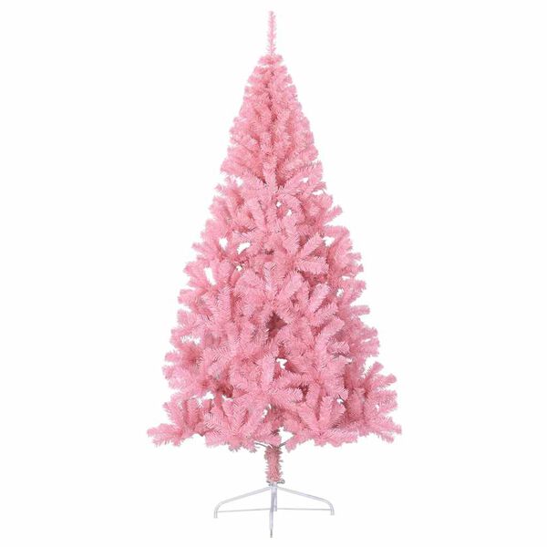 vidaXL Kunstkerstboom met standaard half 180 cm PVC roze