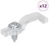 vidaXL LED Strip Clips 23,8 mm 12 st Doorzichtig Kunststof en Ijzer