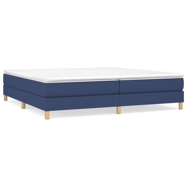 vidaXL Boxspring met matras stof blauw 200x200 cm