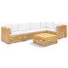 vidaXL 6-delige Loungeset met kussens massief teakhout