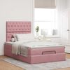 vidaXL Ottoman bed met matrassen en LED's 120x200cm fluweel roze