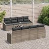 vidaXL Bankstel met kussen met opslag 7 pcs Grijs poly rattan