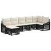 vidaXL Tuinbankenset 7 st Zwart poly rattan