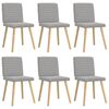 vidaXL Eetkamerstoelen 6 st stof wolk grijs