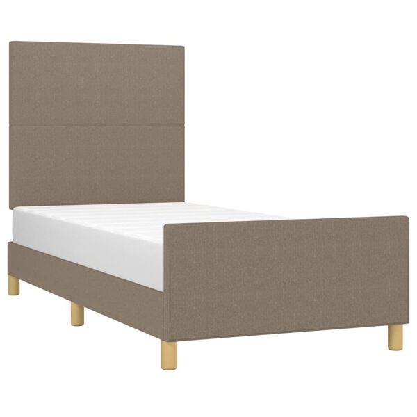 vidaXL Bedframe zonder matras 80x200 cm stof taupe