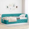 vidaXL Hoekbedframe met matras Turquoise 90 x 200 cm Fluweel