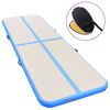 vidaXL Gymnastiekmat met pomp opblaasbaar 500x100x10 cm PVC blauw