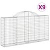 vidaXL Schanskorven 9 st gewelfd 200x30x100/120 cm ijzer