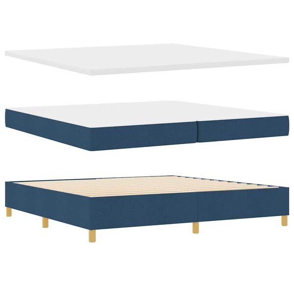 vidaXL Boxspring bed met matras met hoofdeinde Blauw 200 x 200 cm Stof