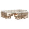 vidaXL Buiten bankenset 14 pcs Natuurlijk en Cr&egrave;me Wit Polyester