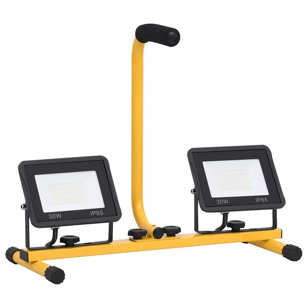 vidaXL Spotlight met handvat LED 2x30 W koudwit