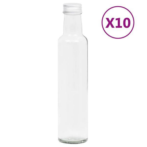 vidaXL Flessen met schroefdop 10 st 260 ml glas