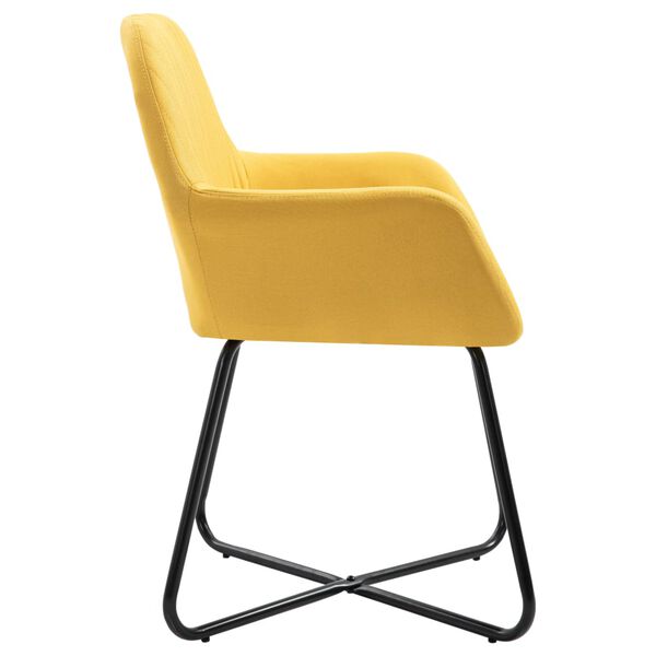 vidaXL Eetkamerstoelen 2 st stof geel