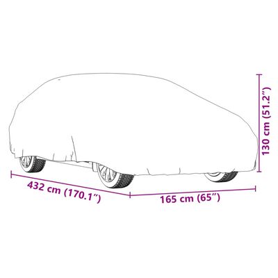 vidaXL Autohoes voor sedan met gespriemen M volledig zilverkleurig