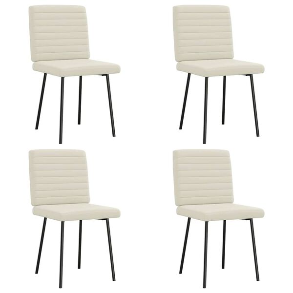 vidaXL Eetkamerstoelen 4 st fluweel cr&egrave;mekleurig