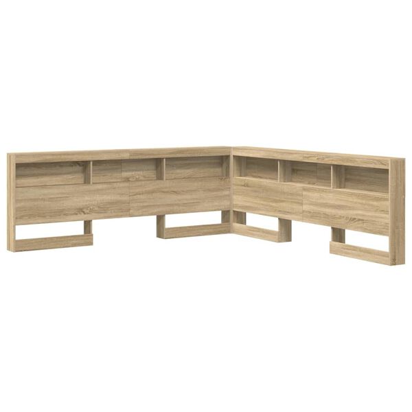 vidaXL Opberghoofdbord met plank Sonoma Eiken 200 cm Bewerkt hout