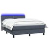 vidaXL Boxspring met matras en LED fluweel donkergrijs 140x220 cm