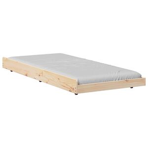 vidaXL Bedframe Bruin 80 x 200 cm Massief grenenhout
