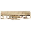 vidaXL Buiten bankenset 6 st Wit en Beige