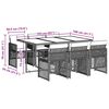 vidaXL 7-delige Tuinset met kussens poly rattan grijs