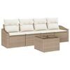 vidaXL Bankstel 5 st Beige en Cr&egrave;me poly rattan