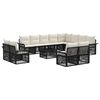 vidaXL Tuinbankenset 13 pcs Zwart en Cream Wit poly rattan