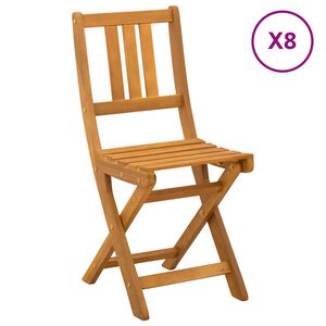 vidaXL Bistrostoelen voor buiten 8 st Naturel Massief Acaciahout