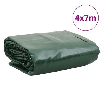 vidaXL Dekzeil 650 g/m² 4x7 m groen