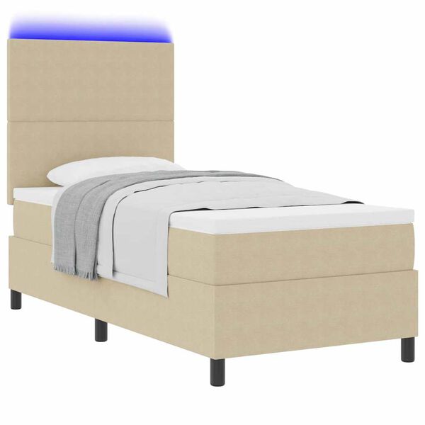 vidaXL Boxspring bed Lichtgrijs en wit. 203 x 80 x 128 cm