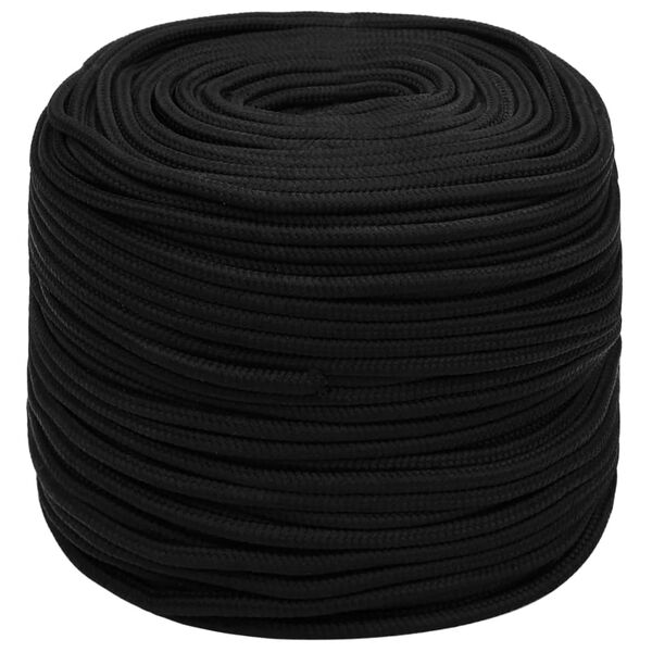 vidaXL Werktouw 10 mm 50 m polyester zwart