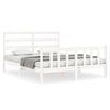 vidaXL Bedframe met hoofdbord massief hout wit