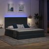 vidaXL Bed met LED-striplichten Donkergrijs 200 x 200 cm Fluweel