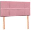 vidaXL Boxspring met matras fluweel roze 90x210 cm