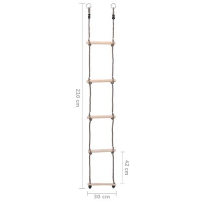 vidaXL Ladder met 5 sporten 210 cm massief grenenhout