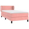 vidaXL Boxspring met matras fluweel roze 80x200 cm