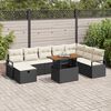 vidaXL Tuin Sofa Set 9 pcs Zwart poly rattan