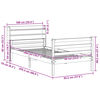 vidaXL Bedframe met hoofdbord massief grenenhout 90x200 cm