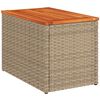 vidaXL Tuinbijzettafels 2 st 55x34x37 cm poly rattan en hout beige