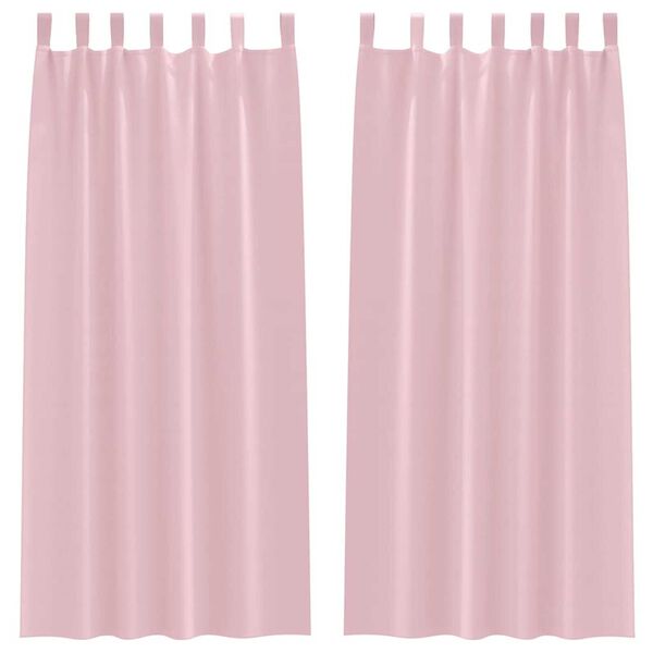 vidaXL Zwart-out Gordijnen met Ringen 2 pcs Babyroze 260 x 140 cm