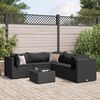 vidaXL 6-delige Loungeset met kussens poly rattan zwart